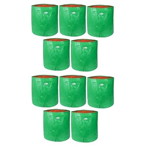 utkarsh 200 gsm uv treated durable green hdpe plant grow bags for indooroutdoor balconyterrace gardening  planter grow bags for leafy vegetable amp flower plants  12x15 inch pack of 10