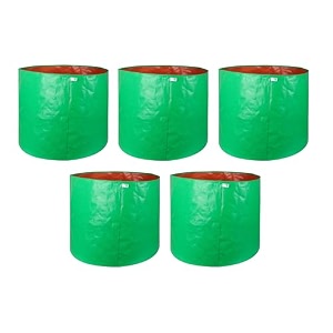 utkarsh 200 gsm uv treated durable green hdpe plant grow bags for indooroutdoor balconyterrace gardening  planter grow bags for leafy vegetable amp flower plants  24x24 inch pack of 5