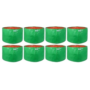 utkarsh 200 gsm uv treated durable green hdpe plant grow bags for indooroutdoor balconyterrace gardening  planter grow bags for leafy vegetable amp flower plants  15x12 inch pack of 8