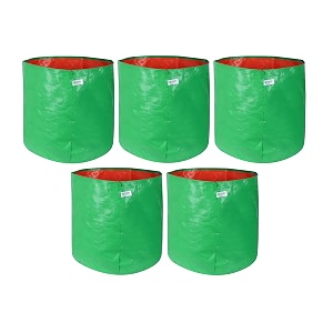 utkarsh 200 gsm uv treated durable green hdpe plant grow bags for indooroutdoor balconyterrace gardening  planter grow bags for leafy vegetable amp flower plants  18x18 inch pack of 5