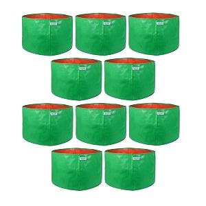 utkarsh 200 gsm uv treated durable green hdpe plant grow bags for indooroutdoor balconyterrace gardening  planter grow bags for leafy vegetable amp flower plants  15x12 inch pack of 10