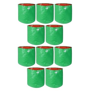 utkarsh 200 gsm uv treated durable green hdpe plant grow bags for indooroutdoor balconyterrace gardening  planter grow bags for leafy vegetable amp flower plants  18x18 inch pack of 10