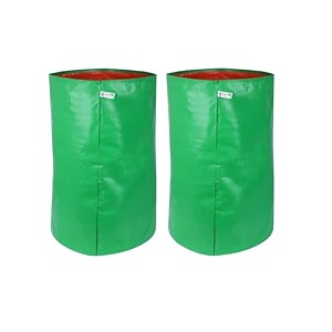utkarsh 200 gsm uv treated durable green hdpe plant grow bags for indooroutdoor balconyterrace gardening  planter grow bags for leafy vegetable amp flower plants  12x24 inch pack of 2