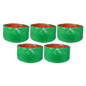 utkarsh 200 gsm uv treated durable green hdpe plant grow bags for indooroutdoor balconyterrace gardening  planter grow bags for leafy vegetable amp flower plants  18x12 inch pack of 5