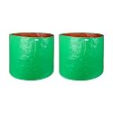 UTKARSH 200 GSM UV Treated Durable Green HDPE Plant Grow Bags for Indoor/Outdoor, Balcony/Terrace Gardening | Planter Grow Bags for Leafy Vegetable &amp; Flower Plants | 24X24 Inch, Pack of 2