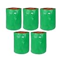UTKARSH 200 GSM UV Treated Durable Green HDPE Plant Grow Bags for Indoor/Outdoor, Balcony/Terrace Gardening | Planter Grow Bags for Leafy Vegetable &amp; Flower Plants | 12X18 Inch, Pack of 5