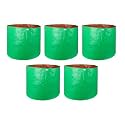 UTKARSH 200 GSM UV Treated Durable Green HDPE Plant Grow Bags for Indoor/Outdoor, Balcony/Terrace Gardening | Planter Grow Bags for Leafy Vegetable &amp; Flower Plants | 24X24 Inch, Pack of 5
