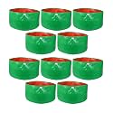 UTKARSH 200 GSM UV Treated Durable Green HDPE Plant Grow Bags for Indoor/Outdoor, Balcony/Terrace Gardening | Planter Grow Bags for Leafy Vegetable &amp; Flower Plants | 18X12 Inch, Pack of 10