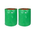 UTKARSH 200 GSM UV Treated Durable Green HDPE Plant Grow Bags for Indoor/Outdoor, Balcony/Terrace Gardening | Planter Grow Bags for Leafy Vegetable &amp; Flower Plants | 12X18 Inch, Pack of 2