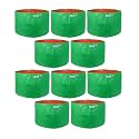 UTKARSH 200 GSM UV Treated Durable Green HDPE Plant Grow Bags for Indoor/Outdoor, Balcony/Terrace Gardening | Planter Grow Bags for Leafy Vegetable &amp; Flower Plants | 15X12 Inch, Pack of 10