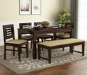 Utkarsh Fabric 6 Seater Dining Table (Finish Color - Walnut Finish, Pre-assembled)