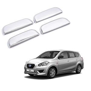 utkarsh set of 4pc stylish car door catchhandle cover chrome finishing silver color auto accessories suitable for datsun go plus car grab handle cover