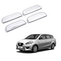 Utkarsh (Set Of 4pc) Stylish Car Door Catch/Handle Cover Chrome Finishing (Silver) Color Auto Accessories Suitable For Datsun Go Plus Car Grab Handle Cover