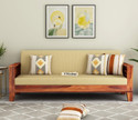 Utkarsh Solid Sheesham Wood Three Seater Sofa Cum Bed For Bedroom/ Living Room || 3 Seater Single Solid Wood Fold Out Sofa Sectional Bed (Finish Color - Natural Finish Delivery Condition - DIY(Do-It-Yourself))