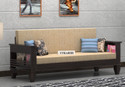Utkarsh Solid Sheesham Wood Three Seater Sofa Cum Bed For Bedroom/ Living Room || 3 Seater Single Solid Wood Fold Out Sofa Sectional Bed (Finish Color - Walnut Finish - 2 Delivery Condition - DIY(Do-It-Yourself))