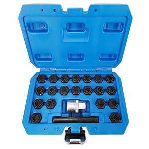 utool 22 pc wheel locking key set anti-theft wheel rim lug nut master removal for audi