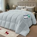 Utopia Bedding Comforter Duvet Insert, Quilted Comforter with Corner Tabs, Box Stitched Down Alternative Comforters (Light Grey, King UK)