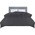 Utopia Bedding Comforters Double Size, All Season Duvet Insert, Down Alternative Box Stitched Bed Comforter with Corner Tabs, Machine Washable (Grey)