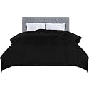 Utopia Bedding Comforters Double Size, All Season Duvet Insert, Down Alternative Box Stitched Bed Comforter with Corner Tabs, Machine Washable (Black)