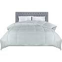Utopia Bedding Comforters King UK Size, All Season Duvet Insert, Down Alternative Box Stitched Bed Comforter with Corner Tabs, Machine Washable (Light Grey)