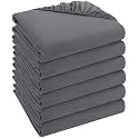 Utopia Bedding Fitted Sheet (Bulk Pack of 6) - Deep Pocket - Easy Care - Soft Brushed Microfibre Fabric - Shrinkage and Fade Resistant (Super King, Grey)
