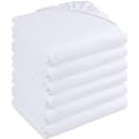 Utopia Bedding Fitted Sheet (Bulk Pack of 6) - Deep Pocket - Easy Care - Soft Brushed Microfibre Fabric - Shrinkage and Fade Resistant (King, White)