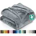 Utopia Bedding Soft Fleece Bed Blanket Throw Size Ash Grey (50x60 Inch)