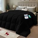 Utopia Bedding Comforter Duvet Insert, Quilted Comforter with Corner Tabs, Box Stitched Down Alternative Comforters (Black, King UK)
