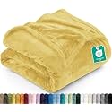 Utopia Bedding Ultra Soft Fleece Bed Blanket Twin Size Yellow (60x80 Inch)