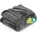 Utopia Bedding Ultra Soft Fleece Bed Blanket Twin Size Grey (90x66 Inches)