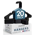 Utopia Home Plastic Hangers 20 Pack – Space Saving Clothes Hanger Black