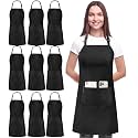 Utopia Kitchen Bib Aprons 10 Pack Adjustable With 2 Pockets 100% Polyester