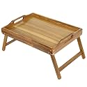 Utoplike Acacia Bed Tray for Eating, Breakfast Trays with Foldable Legs