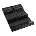 Utoplike Bamboo In-Drawer Knife Block Organizer, Drawer Knife Holder Black
