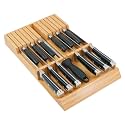 Utoplike In-Drawer Knife Block Bamboo Drawer Organizer, 12 Knives Holder