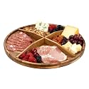 Utoplike Large Acacia Serving Tray, Rotating Lazy Susan Table Top 17.7''