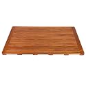 Utoplike Teak Bath Mat, Large Wood Shower Mats for Bathroom, 31.7 x17.9 in