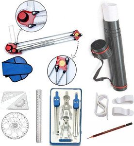uttam mini drafter contains sheet container tube scales procircle set square  office set multicolore