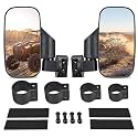 UTV Side Mirrors with 1.6" -2" Roll Bar Cage, Side by Side Mirrors 360 Degree Adjustable Compatible with Polaris RZR Kawasaki Mule Teryx Pioneer Can Am Rhino YXZ Shatter-Proof