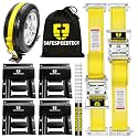 UTV Wheel Chock Tie Down Kit 2pk 2" x8' 4400LBS E Track Tire Ratchet Straps