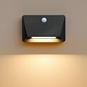 uuffoo Rechargeable Motion Sensor Wall Light, Magnetic Linkage Multi-Sensor Stair Lights with 3 Brightness Levels, Wireless Battery Operated Indoor Wall Lamp for Closet Bedroom Hallway(Black)