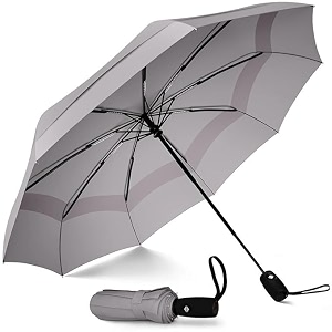 umbrella - umbrella for women  umbrella for men  uv coated 3 fold umberallas for rain with auto open and close small folding umbrella travel grey color