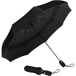 uv protection black umbrella  automatic open close  3 fold large travel umbrella for rain amp sun  windproof folding umbrella for men women kids umbrellas