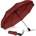UV Protection Maroon Umbrella | Automatic Open Close | 3 Fold Large Travel Umbrella for Rain &amp; Sun | Windproof Folding Umbrella for Men, Women, Kids