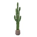 UV-Resistant Artificial Fake Cactus Plants 5ft – Tall Fake Cacti Outdoor Tree with Brown Decorative Planter – Large Faux Tropical Cactus for Indoor &amp; Outdoor Home, Office, or Garden Decor