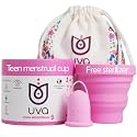 UVA Reusable Menstrual Cup for Teens Kit, Size 0 for Light Flow