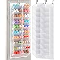 UVIAHOMI Over the Door Shoe Organizer for 20-30 Pairs, 10-Tier, White