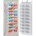 UVIAHOMI Over the Door Shoe Organizer for 30 Pairs, 10-Tier, Light Grey