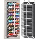 UVIAHOMI Over the Door Shoe Organizer for 30 Pairs, 10-Tier, Dark Grey