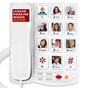 Uvital Big Button Phone for Seniors, Phones for Seniors, One-Touch White